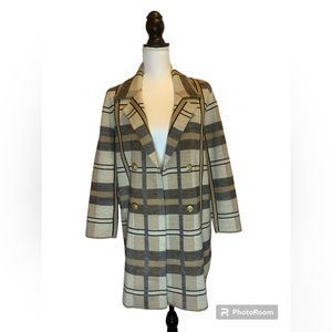 Anne Klein Open Knit Long Line Sweater Cardigan Shacket Size L